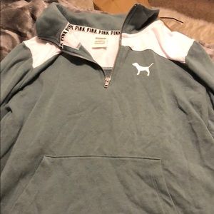 Teal Pink collared sweatshirt